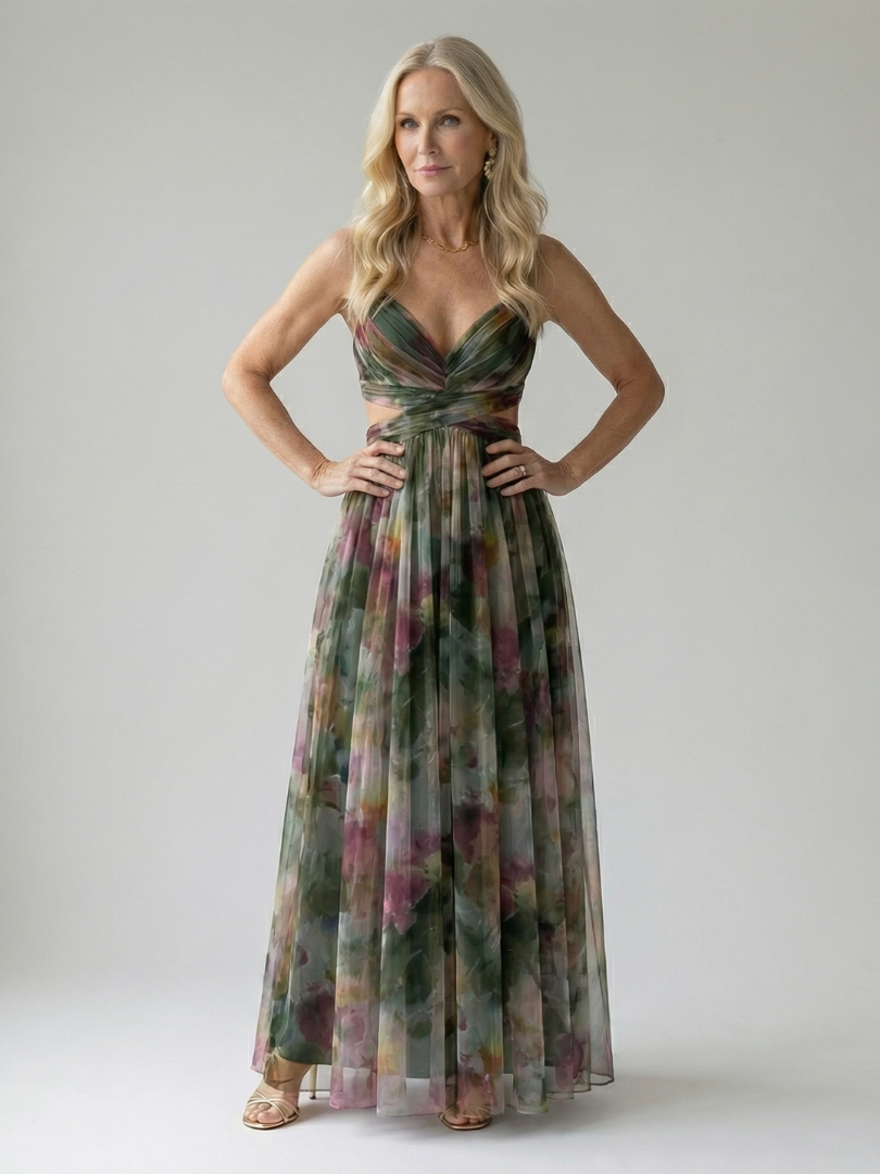 Isel | Vestido maxi envolvente suave