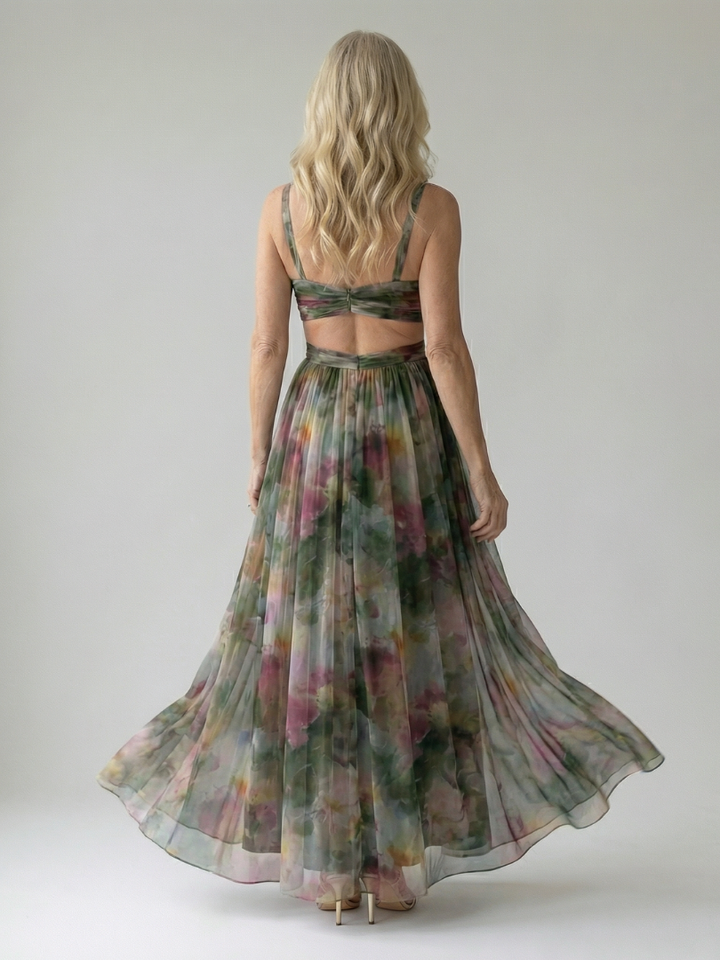 Isel | Vestido maxi envolvente suave