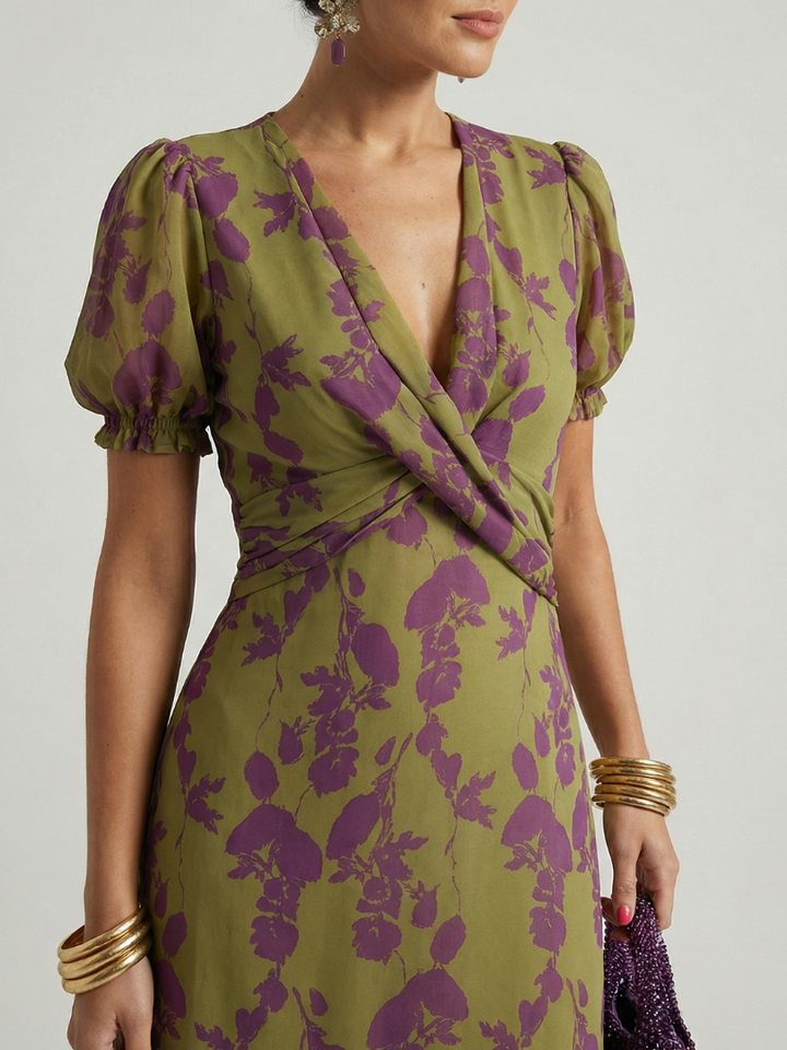 Virel | Vestido midi floral de corte holgado