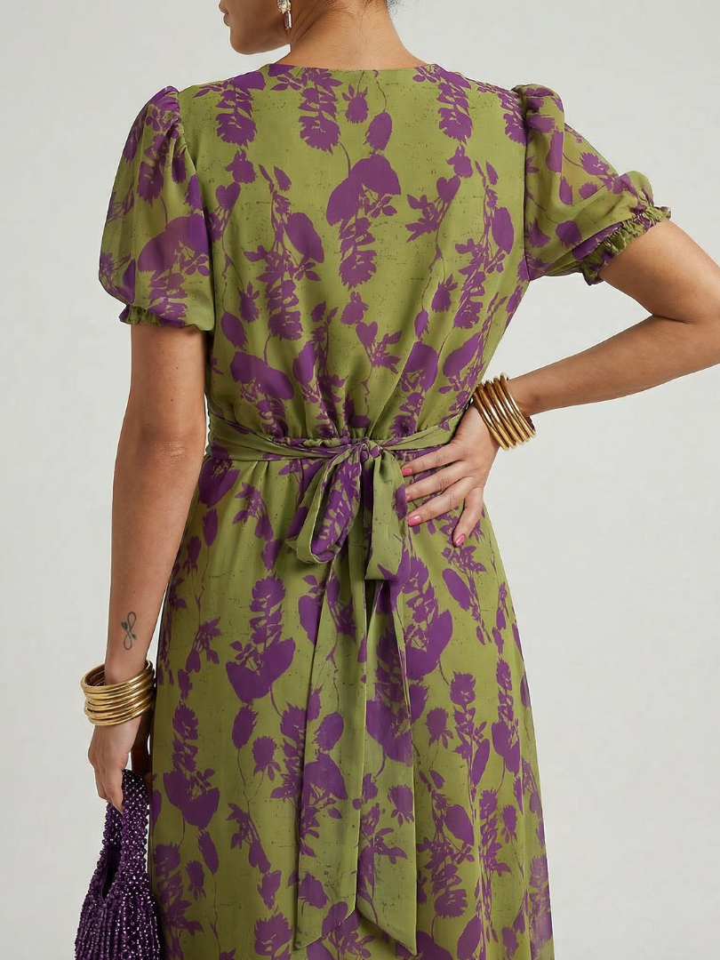 Virel | Vestido midi floral de corte holgado