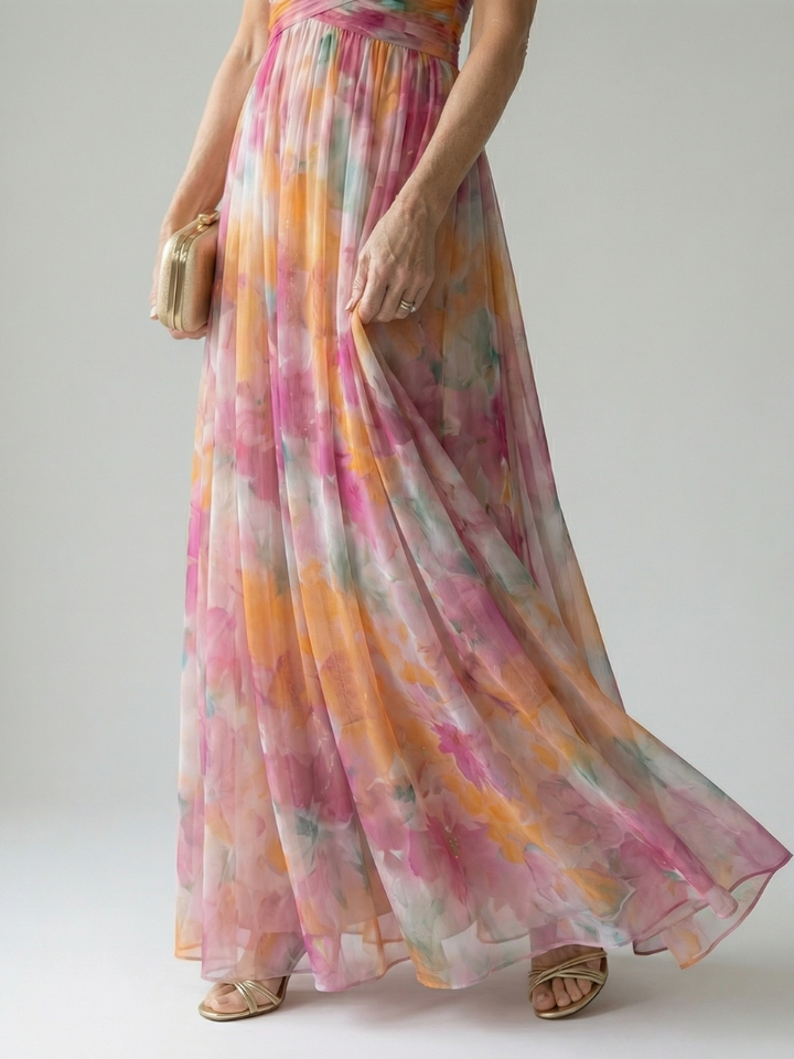 Isel | Vestido maxi envolvente suave