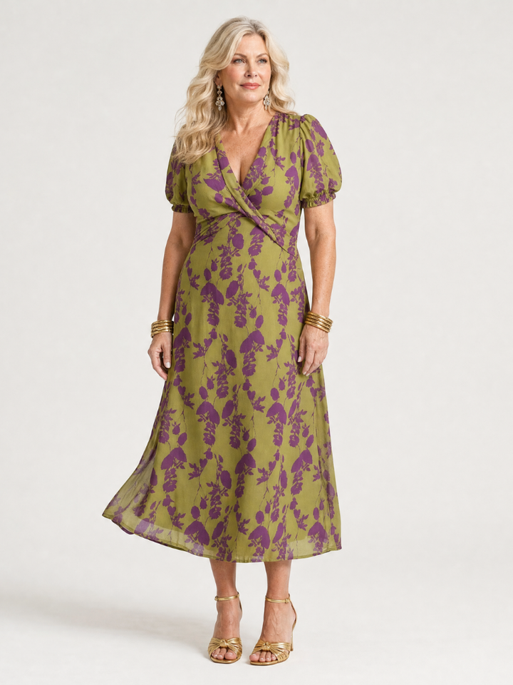 Virel | Vestido midi floral de corte holgado