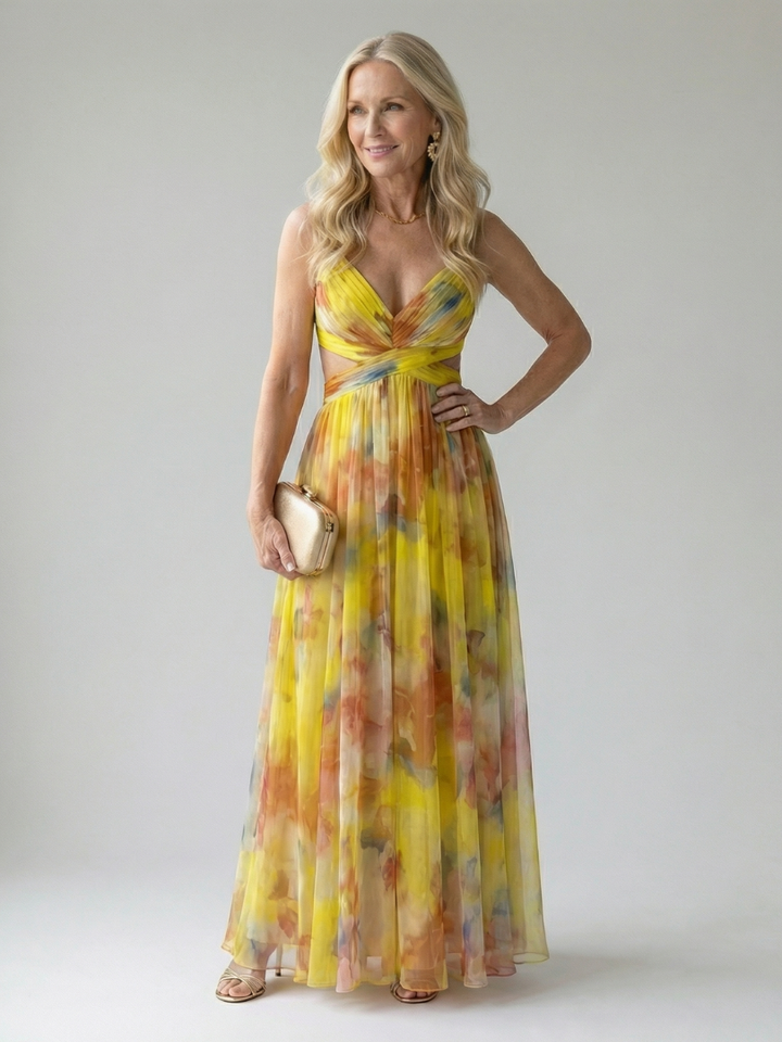 Isel | Vestido maxi envolvente suave