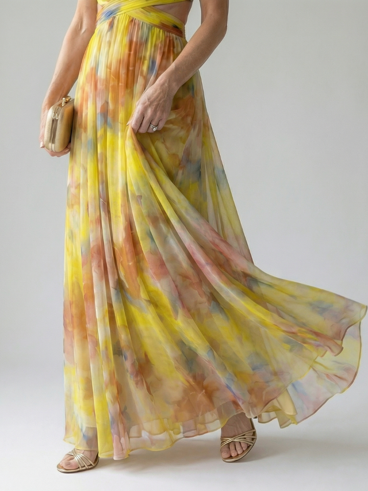 Isel | Vestido maxi envolvente suave